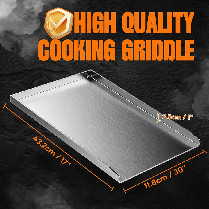 Onlyfire Edelstahl Grillplatte Plancha Kochplatte für Weber Spirit & Genesis Gas Grill Modelle 44 x