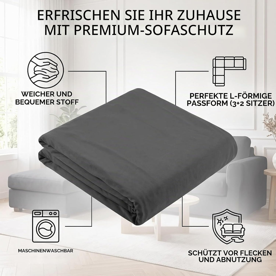 Ejoyous Sofa Überwürfe, Elastische Sofabezüge L Form Stretch Sofabezug Couchbezug Polyester 3+2 Seat