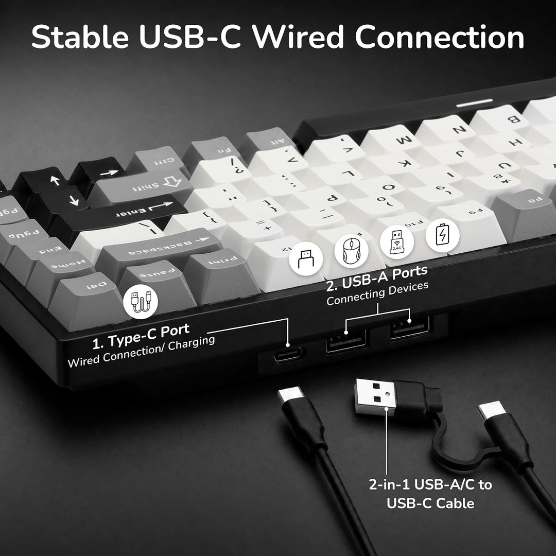 RK ROYAL KLUDGE RK84 Kabelgebundene 75% TKL RGB Hot Swapable Mechanische Gaming-Tastatur,US QWERTY L