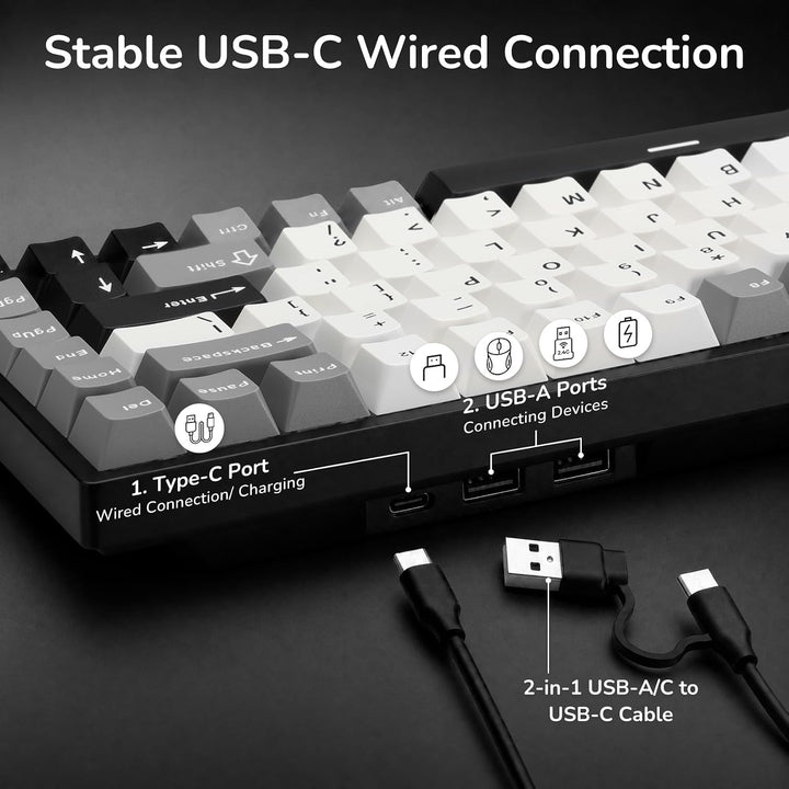 RK ROYAL KLUDGE RK84 Kabelgebundene 75% TKL RGB Hot Swapable Mechanische Gaming-Tastatur,US QWERTY L