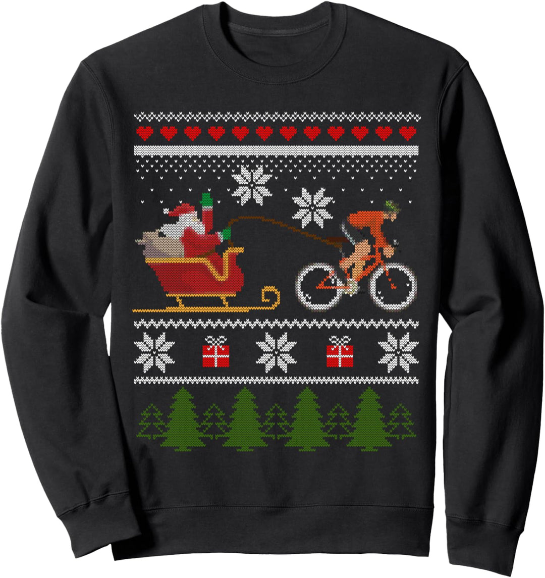 Fahrrad Weihnachtsschlitten Weihnachts Radfahren schlitteln Sweatshirt