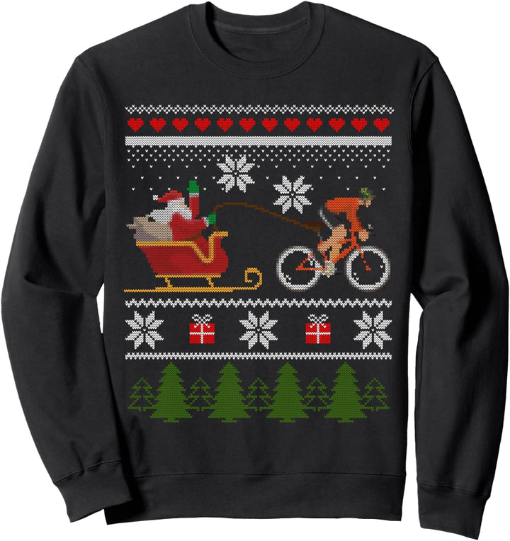 Fahrrad Weihnachtsschlitten Weihnachts Radfahren schlitteln Sweatshirt