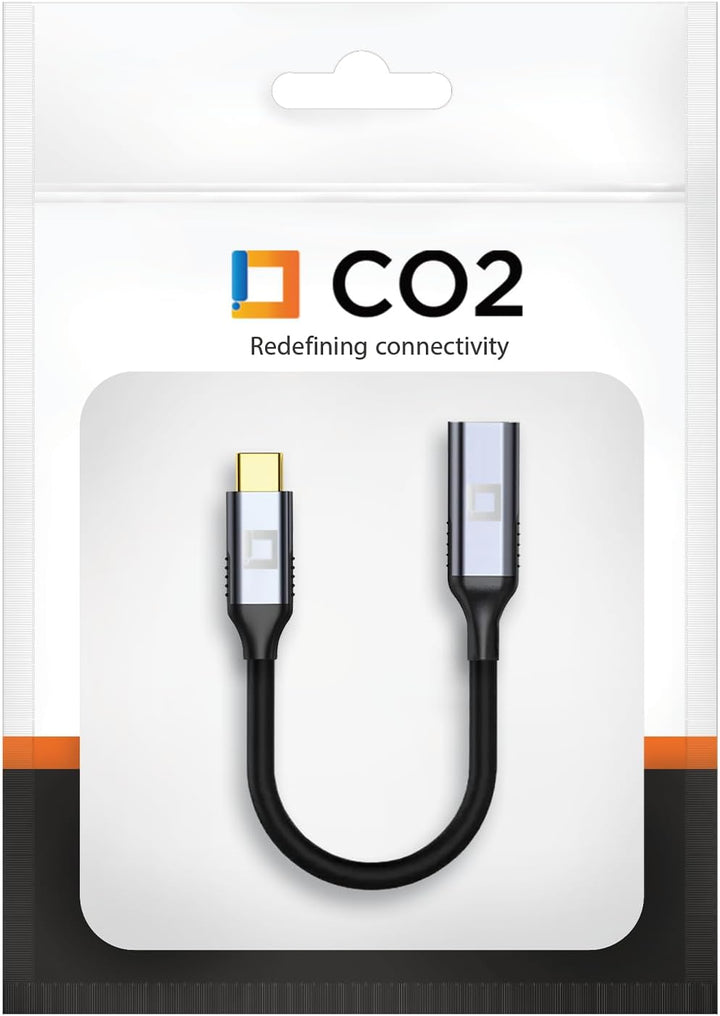 Co2 Adapter USB-C auf Mini DisplayPort DP 8K/60Hz, 4K/120Hz, Full HD, Plug & Play, Dynamic HDR, Einw