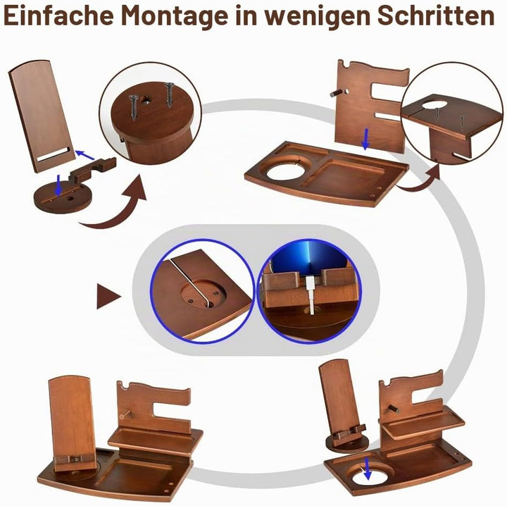 1STKER Weihnachten Geschenke für Männer Geburtstag Holz Telefon Dockingstation Geschenke für Papa Na