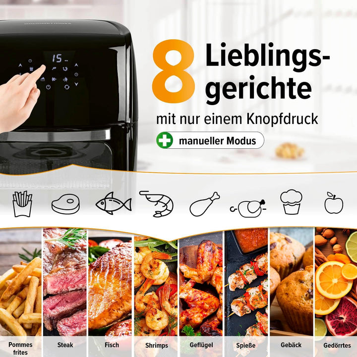 GOURMETmaxx Digitale Heissluftfritteuse 12L XXL-Ofen | Airfryer mit Timerfunktion, Touchdisplay, Dre