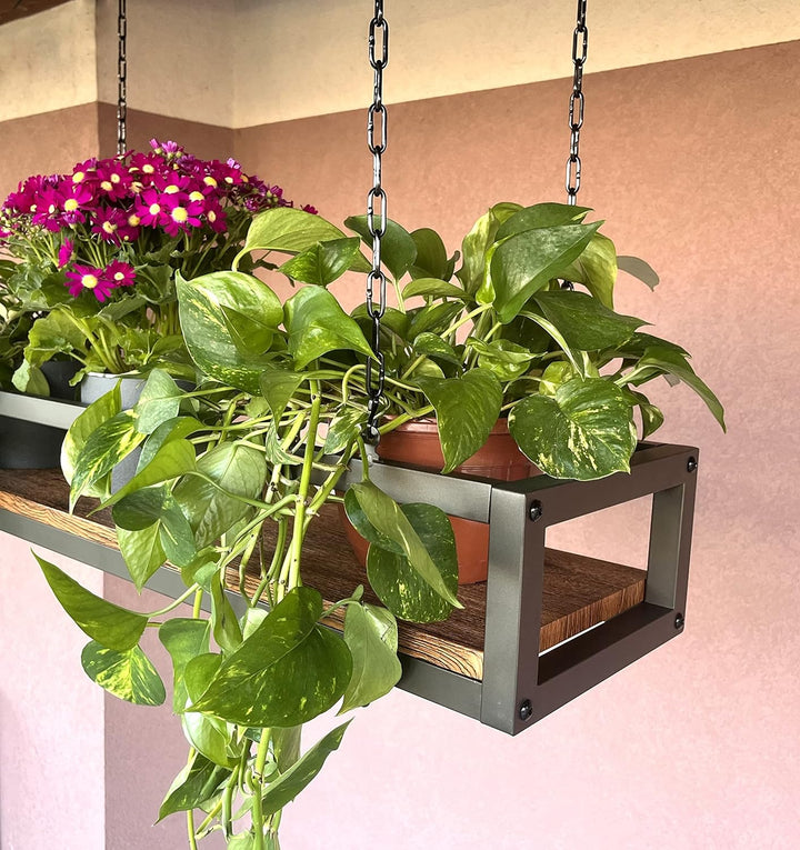 yelloo FLOWERS Hängendes Deckenregal mit Blumenketten für vertikale Garten Getränkehalter Flaschen B