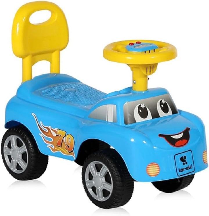 Lorelli Rutscher Kinderauto My Friend, ab 12 Monaten, Musikfunktion, Rückenlehne in blau, Blau