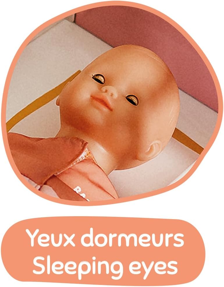 Smoby - Baby Nurse Puppe - Babypuppe, 32 cm gross mit Schlafaugen & weichem Körper - Rollenspiel & P