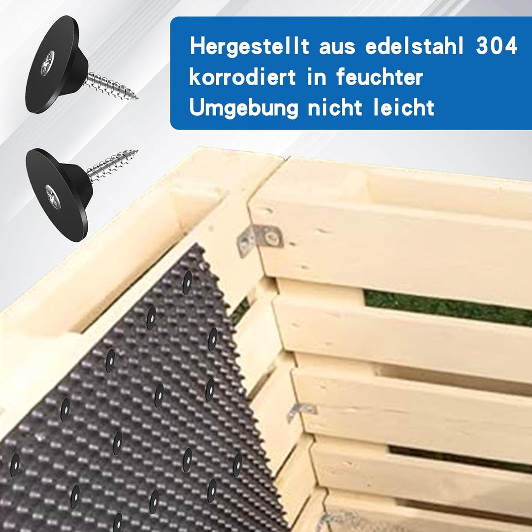 100 Stk. Dichtnägel für Noppenbahn, Montagenägel 3,5x25mm, Dichtscheibe: 22mm, für Noppenfolie Baudr