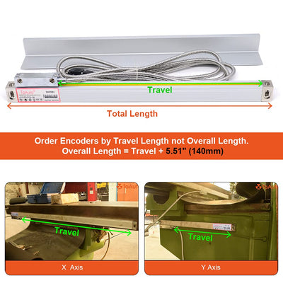 3 Achsen Digitalanzeige-kit 12" 20" 40" Digital Anzeige mit 3 Axis DRO Linear Massstab 300mm+500mm+1