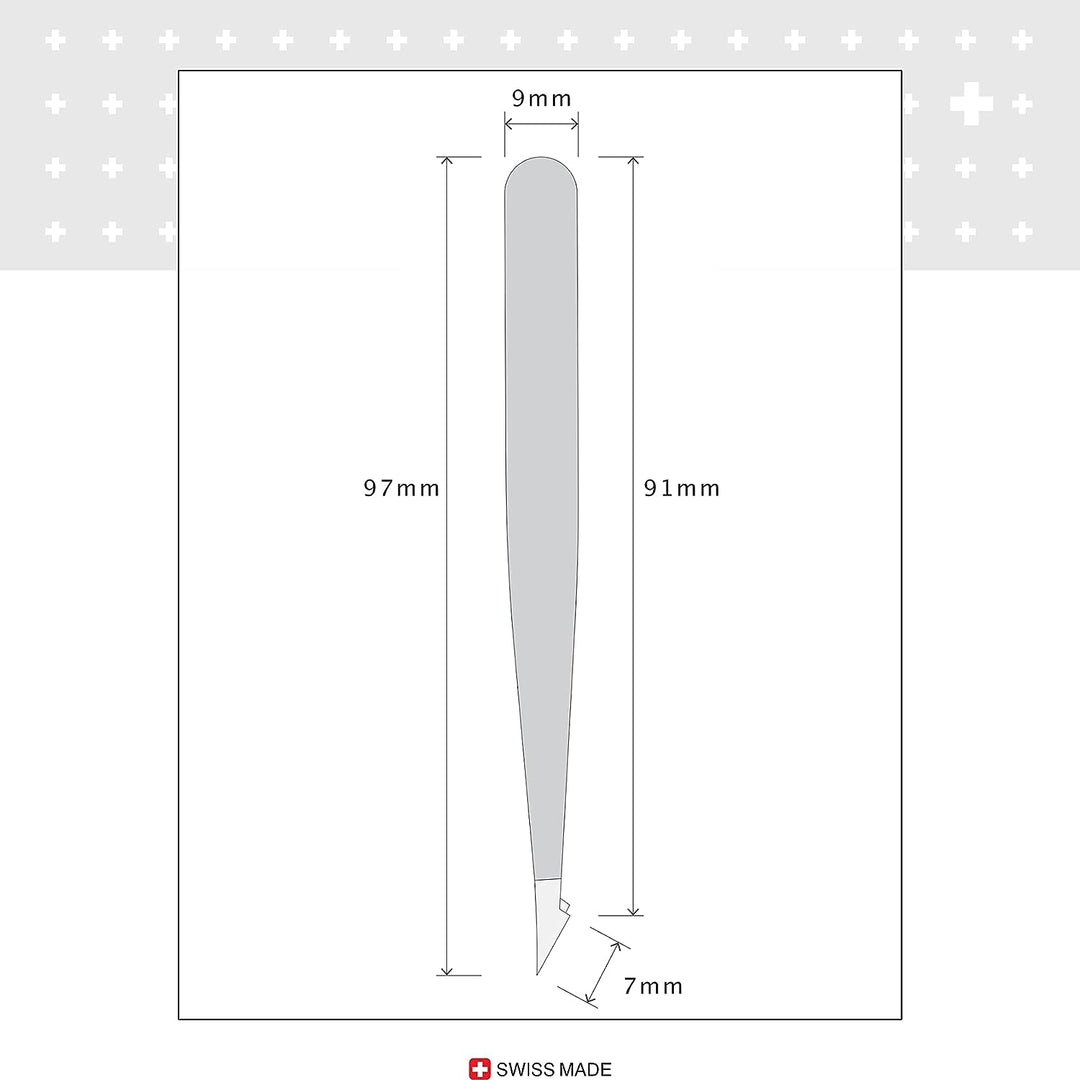 Rubis Pinzette Evolution 2in1 - spitz, schräg und fein - Splitterpinzette für eingewachsene Haare un