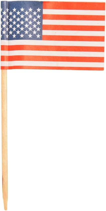 PAPSTAR 1 Karton = 10x500 Deko-Picker 8 cm Flaggen USA 16657