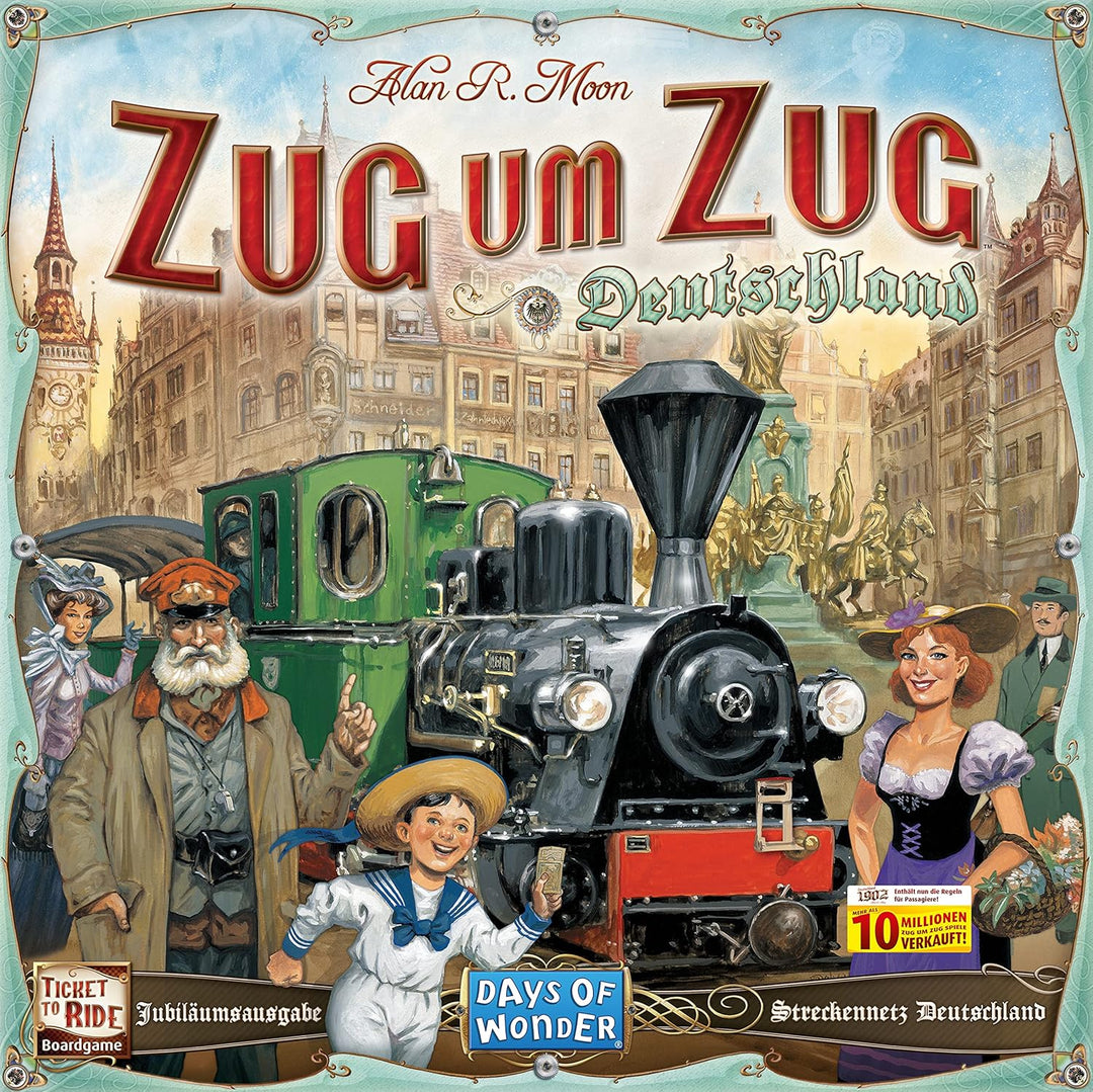 Asmodee Days of Wonder, Zug um Zug Deutschland (Auflage 2023), Grundspiel + Erweiterung, Familienspi