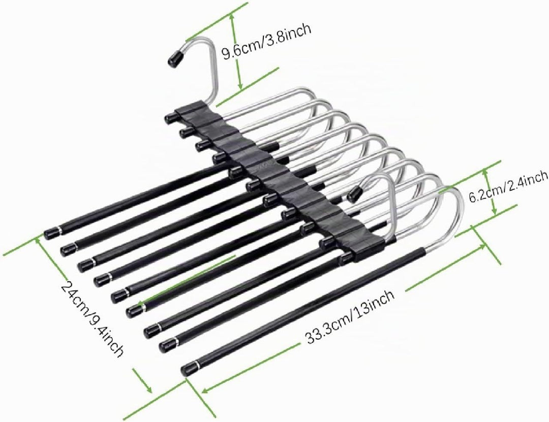 2 Stück 9 Lagen Faltbare Kleiderbügel platzsparende Hosenbügel Multifunktionale Hosenablage Kleiderb