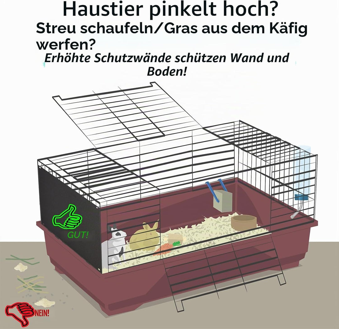 Oncpcare Haustierkäfig-Schutzblöcke, 26 x 21 cm, Kaninchenkäfig, Urin-Schutz, Käfigkantenschutz, Mee