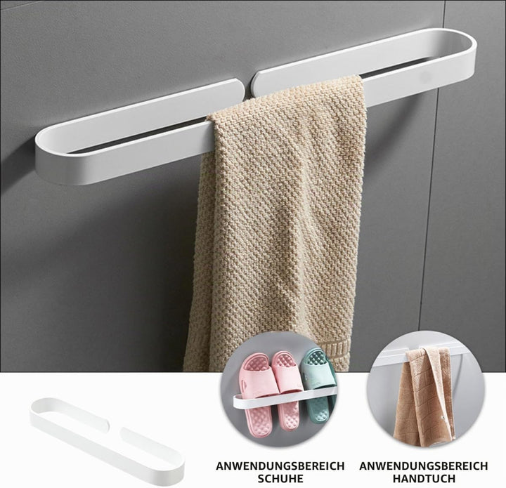 Veemoon Handtuchhalter aus Aluminiumlegierung ohne Bohren 50cm Weiss Wandmontage Handtuchstange für