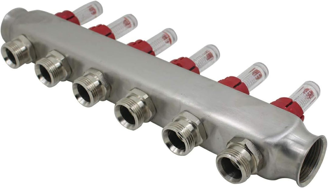 Heizkreisverteiler 2 3 4 5 6 7 8 9 10 11 12 heizkreise mit durchflussmesser durchflussanzeiger fussb