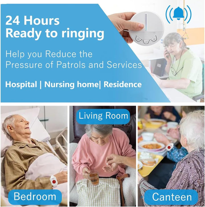 Wireless Personal Alarm für ältere Menschen Caregiver Pager Notruf Glocke Taste Alarm System 500ft m