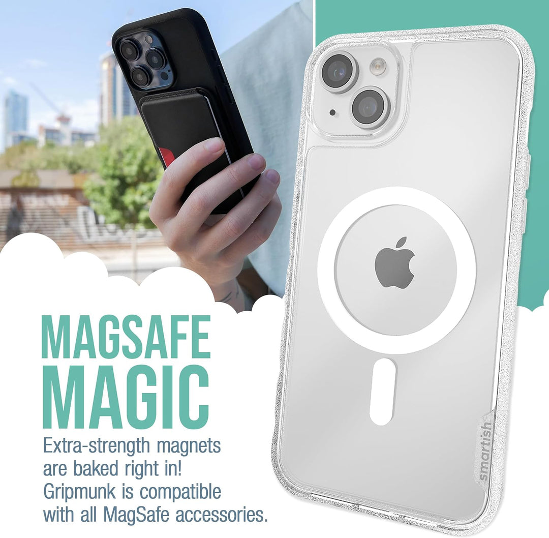 smartish iPhone 15 Plus Slim Case - Gripmunk Compatible with MagSafe [Lightweight + Protective] Thin