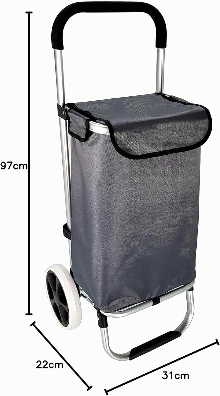 Alu Trolley Einkaufstrolley Tasche Einskaufsroller Einkaufswagen (grau), Grau