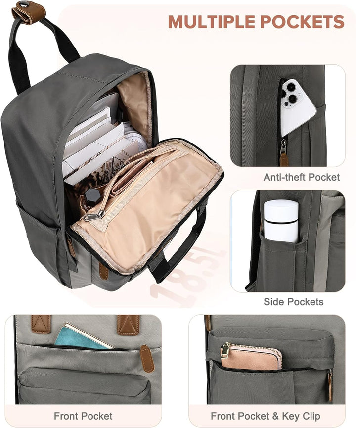 Kasgo Schulrucksack, Wasserabweisend Rucksack Mädchen Jungen Teenager 15.6 Zoll Laptop Damen Herren