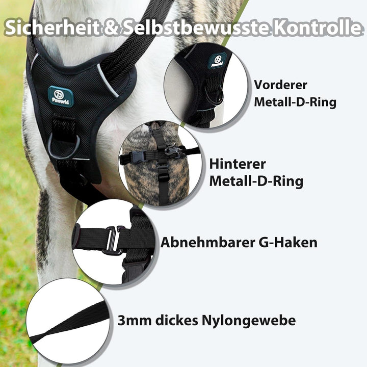 Sicherheitsgeschirr Hund, Anti Zug Hundegeschirr, Panikgeschirr für Hunde, Ausbruchsicheres Geschirr
