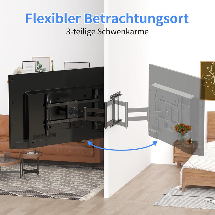 XINLEI TV Wandhalterung Langarm für 32-75 Zoll, schwenkbar neigbar Vollbewegliche Fernseh Halterung