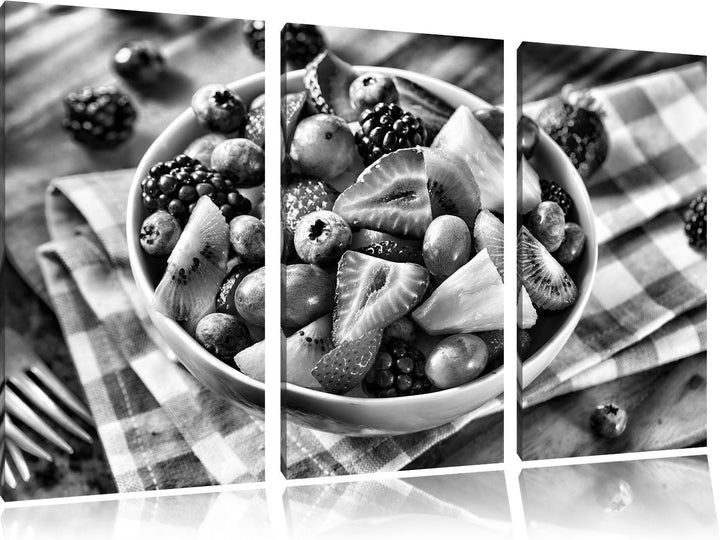 Pixxprint Gesunde Obstvielfalt / 3-Teilig/Gesamtmass 120cm Leinwandbild bespannt auf Holzrahmen/Wand