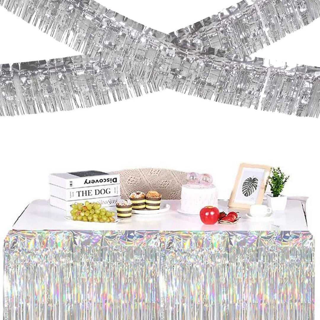 We Moment Zone 6-Pakete Silber Fransen Girlande Metallic, Metallic-Folien-Fransengirlande Hängedekor