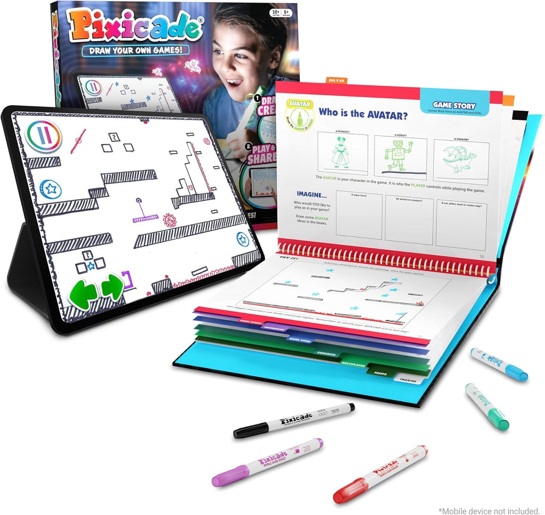 Abacus Brands Pixicade – Kreatives DIY Spielzeug ab 6 Jahren Erstelle Deine eigenen Videospiele Mit