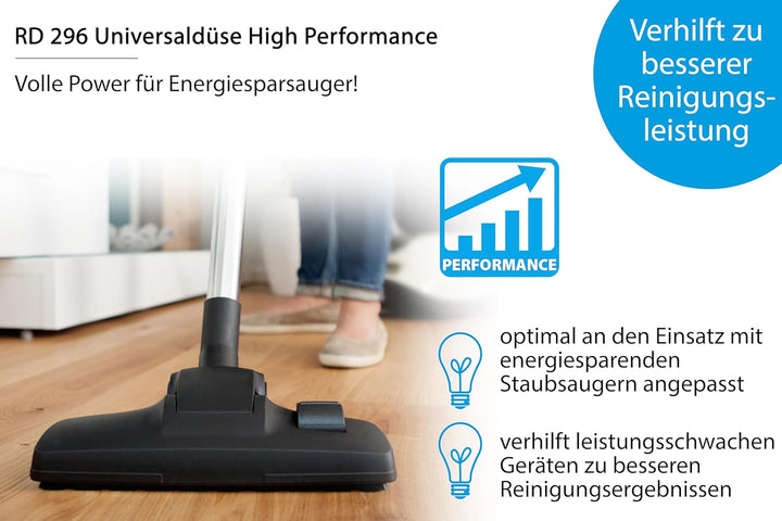 Wessel Werk RD 296 Staubsaugerdüse Universal Bodendüse für Hartboden und Teppich | ideal für Energie