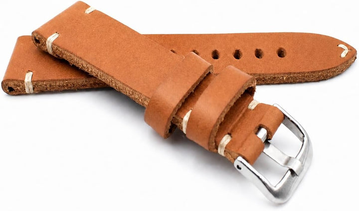 Sulla RIOS 1931 22 mm Herren Leder Uhrenarmband Pilot Vintage Deutsch hell braun V Band