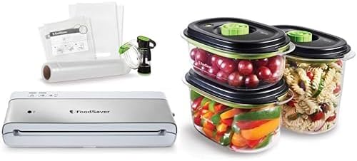 FoodSaver VS0100X Kompaktes Vakuumiergerät für Lebensmittel mit Handheld-Vakuumierer | 3 x Preserve