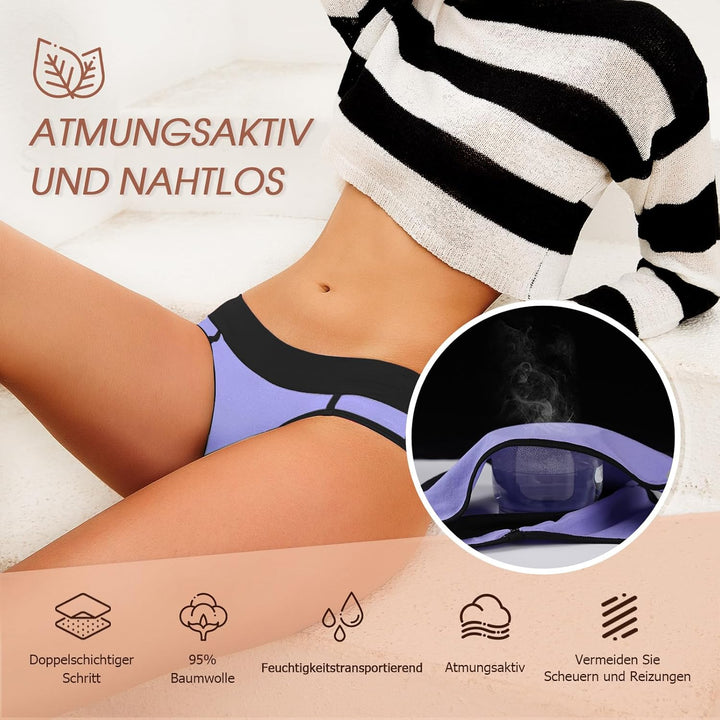 PHOLEEY 5er Pack Slips Damen Baumwolle Unterhosen Unterwäsche Frauen Atmungsaktiv Weich Bequem Slip