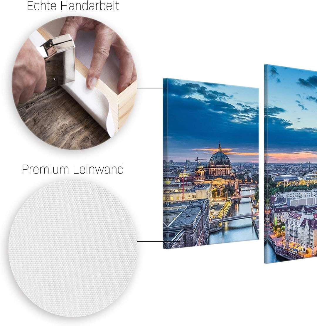 ge Bildet Bild auf Leinwand | Berlin Skyline - Deutschland - Stadtbild Städtebild A in 100x50 cm meh