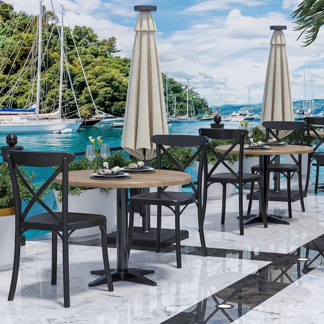 GGMMÖBEL WERZA | Werzalit Tischplatte | Eiche | Ø 60 cm | Topalit Gartentischplatte | Perfekt für kl