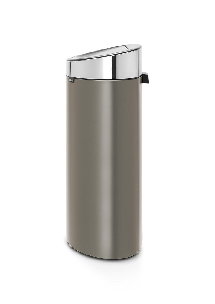 Brabantia Touch Bin New mit herausnehmbaren Kunststoffeinsatz, 40L, Edelstahl, platinum, 32.8 x 48.3