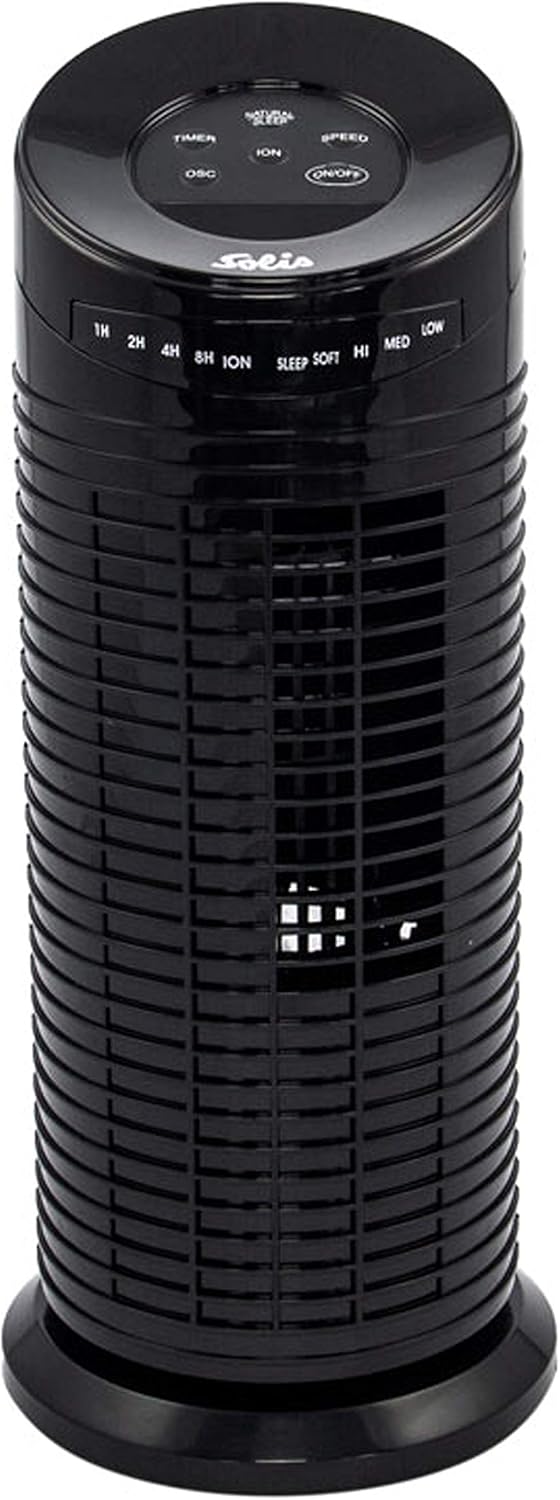 Solis Turmventilator 749 mit Ionengenerator und Schwenkfunktion - Tower Ventilator - 43 cm Höhe - Sc