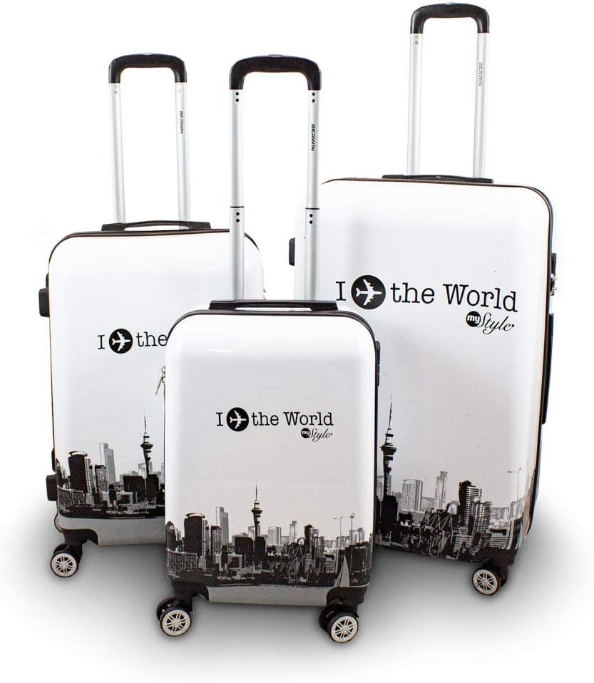 Berwin® Design Koffer Reisekoffer Trolley Hartschalenkoffer Polycarbonat mit 4 Rollen als Set (Fly T