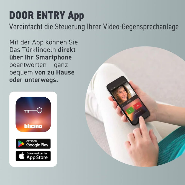BTicino, CLASSE300 X13E Video-Innenstelle mit 7"-Touchscreen, 4 sensitiven Tasten, Smartphone-Anbind