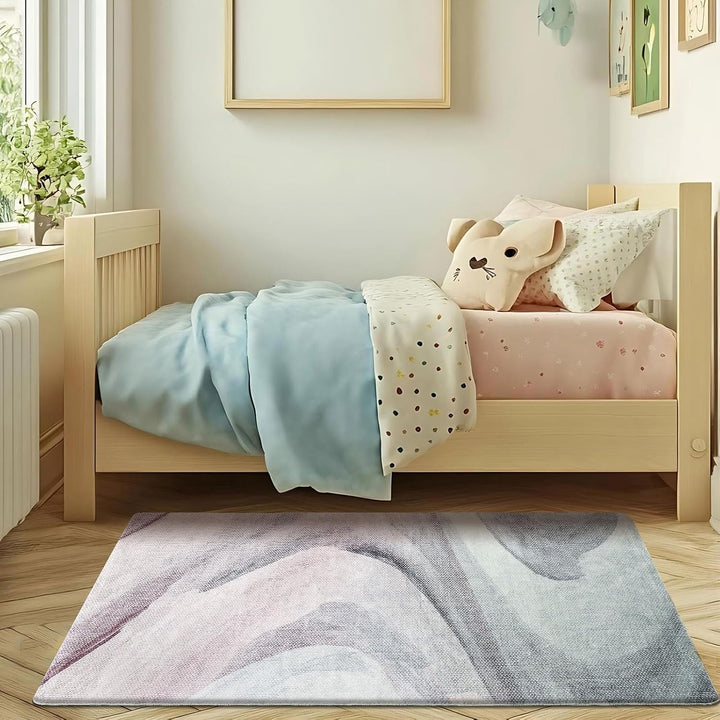 Teppich Wohnzimmer Kurzflor Pflegeleicht,Anti-Rutsch Rückseite,Moderne Vielfarbiges Design,Passend f