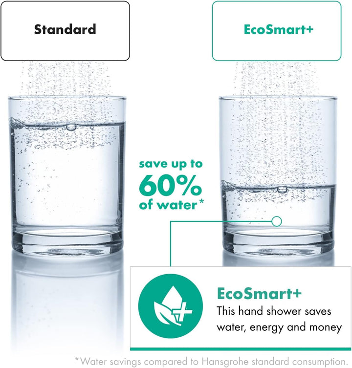 hansgrohe Pulsify S - wassersparender Duschkopf (EcoSmart+), Handbrause mit 1 Strahlart (PowderRain)