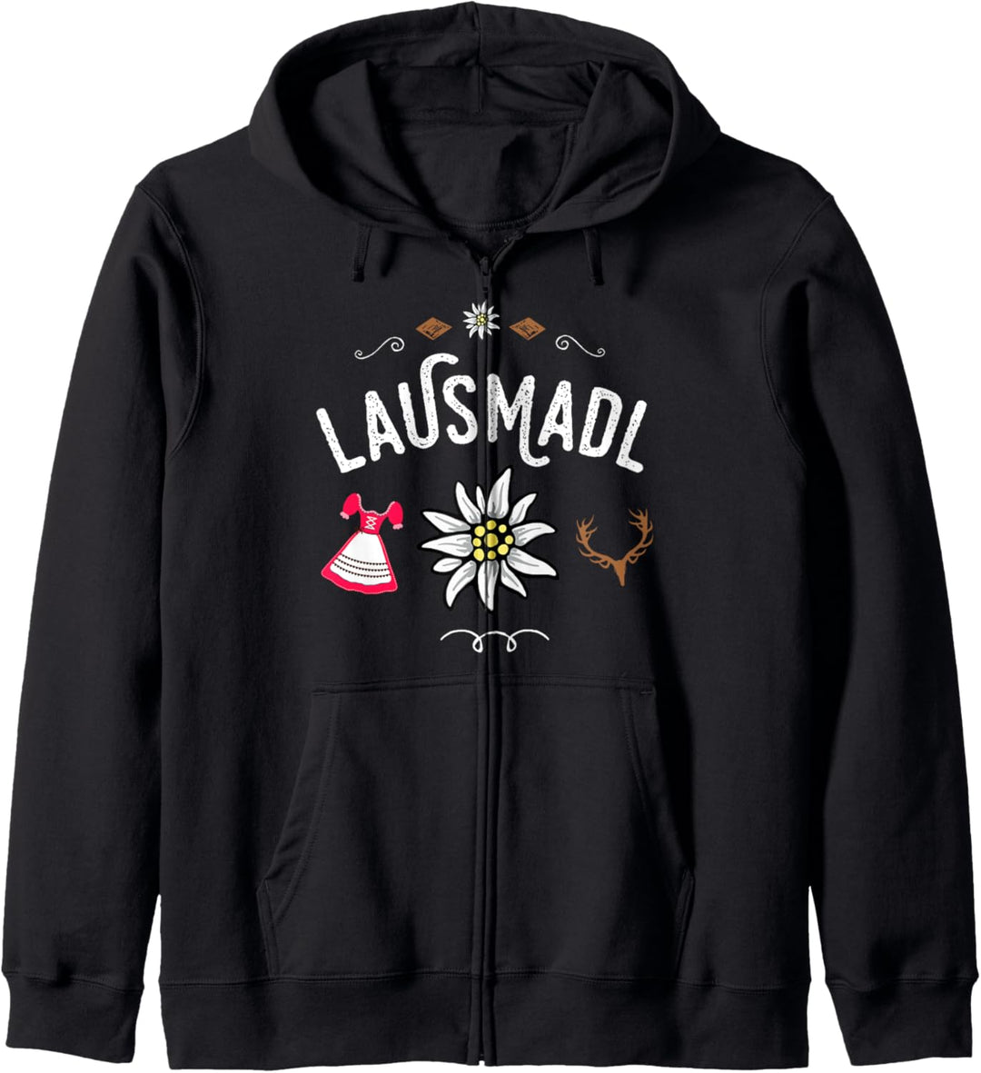 Lausmadl T-Shirt Kinder Dirndl Shirt Trachtenshirt Damen Kapuzenjacke