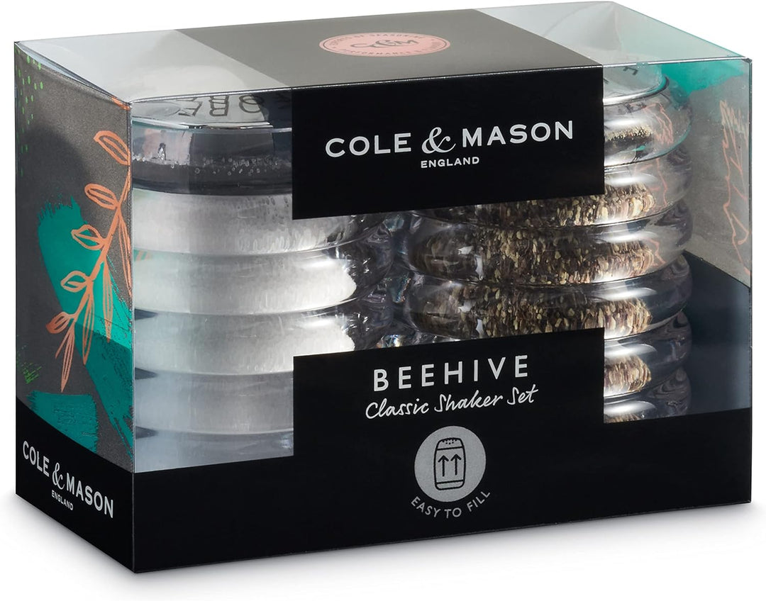 Cole & Mason H820950 Beehive Salz und Pfefferstreuer, Acryl/Chrom, 70mm, Geschenkset 10 x 5 x 7 cm,