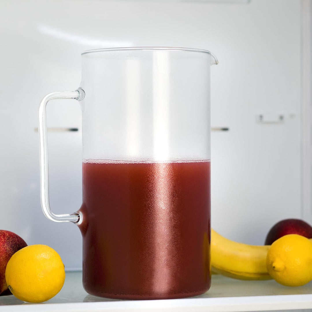 Wessper Glaskaraffe, Glas Krug, Wasserkaraffe, Eistee Krug, Saft Krug ca. 2.5 ltr. aus hitzebeständi