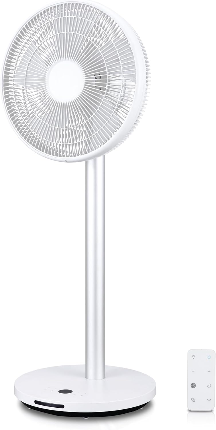 KLAMER Silent Ventilator, extra leiser DC Designventilator mit Fernbedienung, 12 Geschwindigkeitsstu