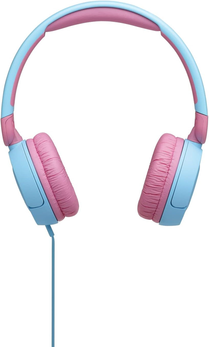 JBL Jr310 On-Ear Kinder-Kopfhörer in Hellblau-Rosa – Kabelgebundene Ohrhörer mit Headset und Fernbed