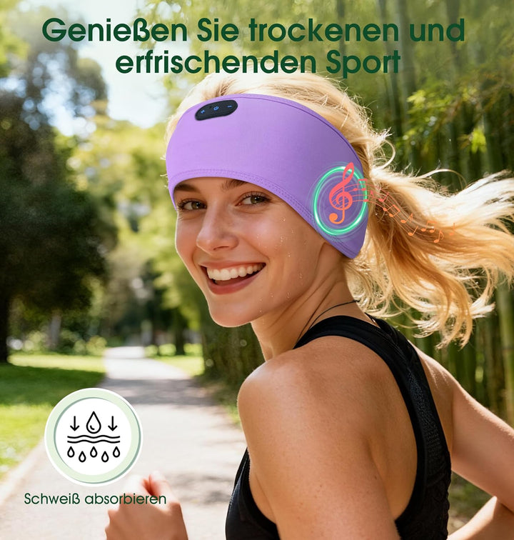 MUSICOZY Schlafkopfhörer Stirnband Bluetooth,Verbessert Kopfhörer Stirnband aus hautfreundlicher Bam