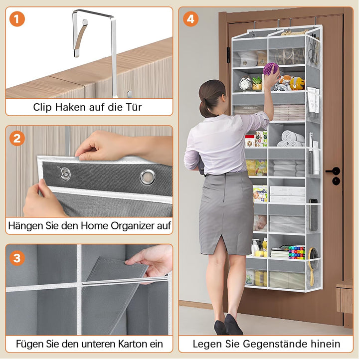 Hängeorganizer Tür mit 10 Fächern, Hängeregal für Windeln, Kuscheltier Aufbewahrung im Kinderzimmer,