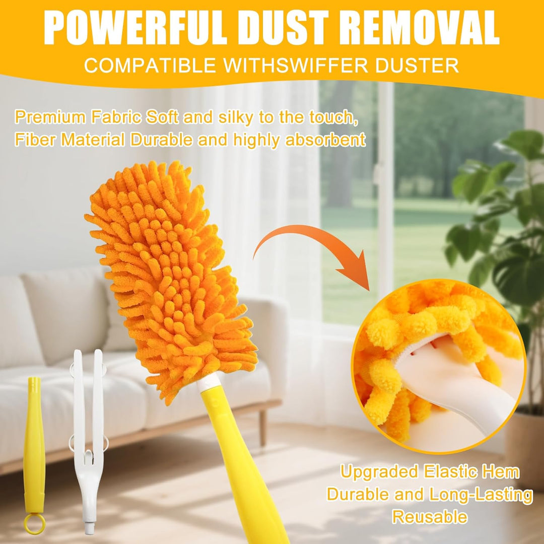 8 Stück Staubwedel Waschbar für Swiffer Duster, Wiederverwendbare 360° Mikrofaser Nachfüllpackungen